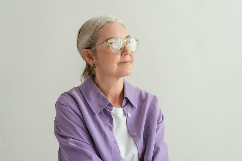 Older woman with glasses